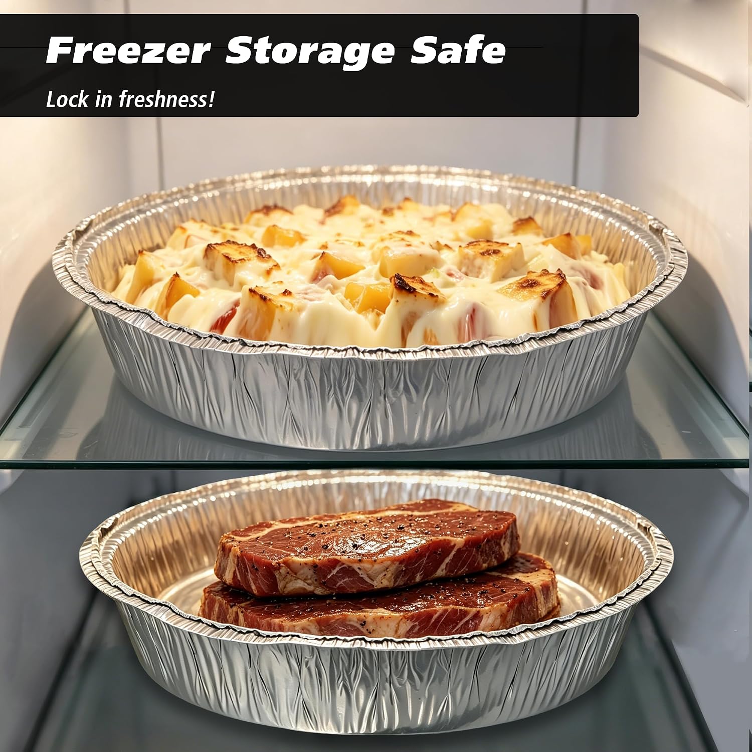 8" Round Aluminum Pans Pie Tins - 20 Pack Disposable Foil Baking Pans for Pies, Pot Pies, Quiche, Tarts and Casseroles, Oven/Freezer Safe Cake Baking Pans
