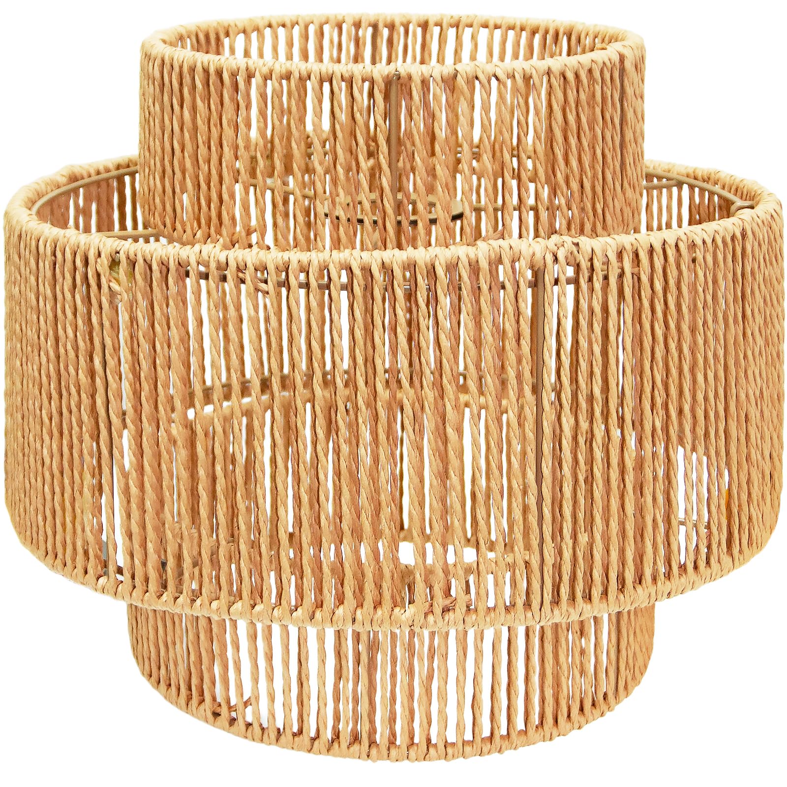 Photo 1 of LUCORUSC Hanging Light Lamp Shades Boho Rattan Lamp Shades, Woven LampShades for Floor Lamps Rattan Pendant Lights Boho Lamp Ceiling Light, Plug in Pendant Light Fixtures Hanging Lamp 1.54lb