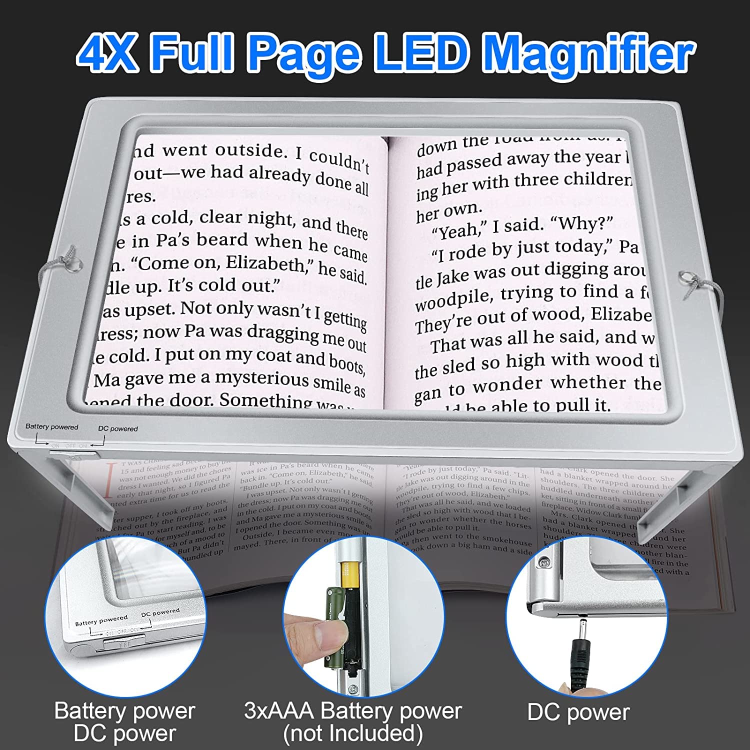 Magnifying Glass with Light for Books with 4X Large Lens and 50 LED Lights - Image 4