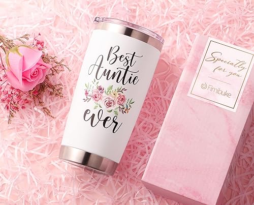 Miniatura 4 de Fimibuke Regalos para la mejor tía, vaso de 20 onzas, regalo para el día de la madre para tía, tías de sobrina, sobrino, taza de viaje aislada