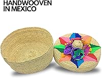 Vista 9 de Mexican Fiesta Tortilla Warmer Auténtico Tortillero - Tortillas/Cesta de pan tejida a mano - Hecho en México, Tortillera de Palma