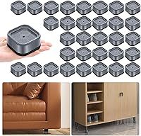 Vista 23 de shouwuhho Paquete de 16 Elevadores de Muebles Ajustables Elevadores de Cama de Servicio Pesado Elevan Altura 1", Elevadores de Cama Cuadrados Negro