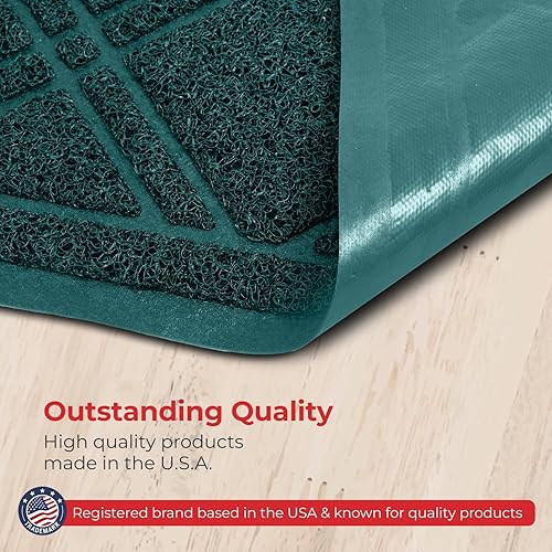 Miniatura 8 de SlipToGrip- Tapete universal de entrada, antideslizante, duradero y lavable- Tapete de bienvenida p/interior/exterior/entrada, malla Duraloop, Verde