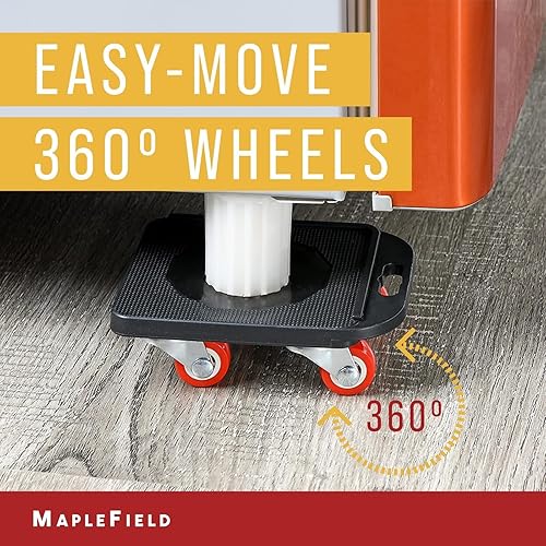 Miniatura 3 de Maplefield Juego de 4 deslizadores para muebles, rodillos deslizantes suaves para electrodomésticos pesados, deslizador con brazo de palanca y
