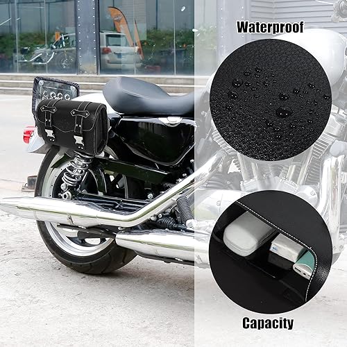 Miniatura 4 de X AUTOHAUX Bolsa de herramientas para motocicleta, bolsa de equipaje de ciclismo, impermeable, hebilla de liberación rápida, color negro, 10.63 x