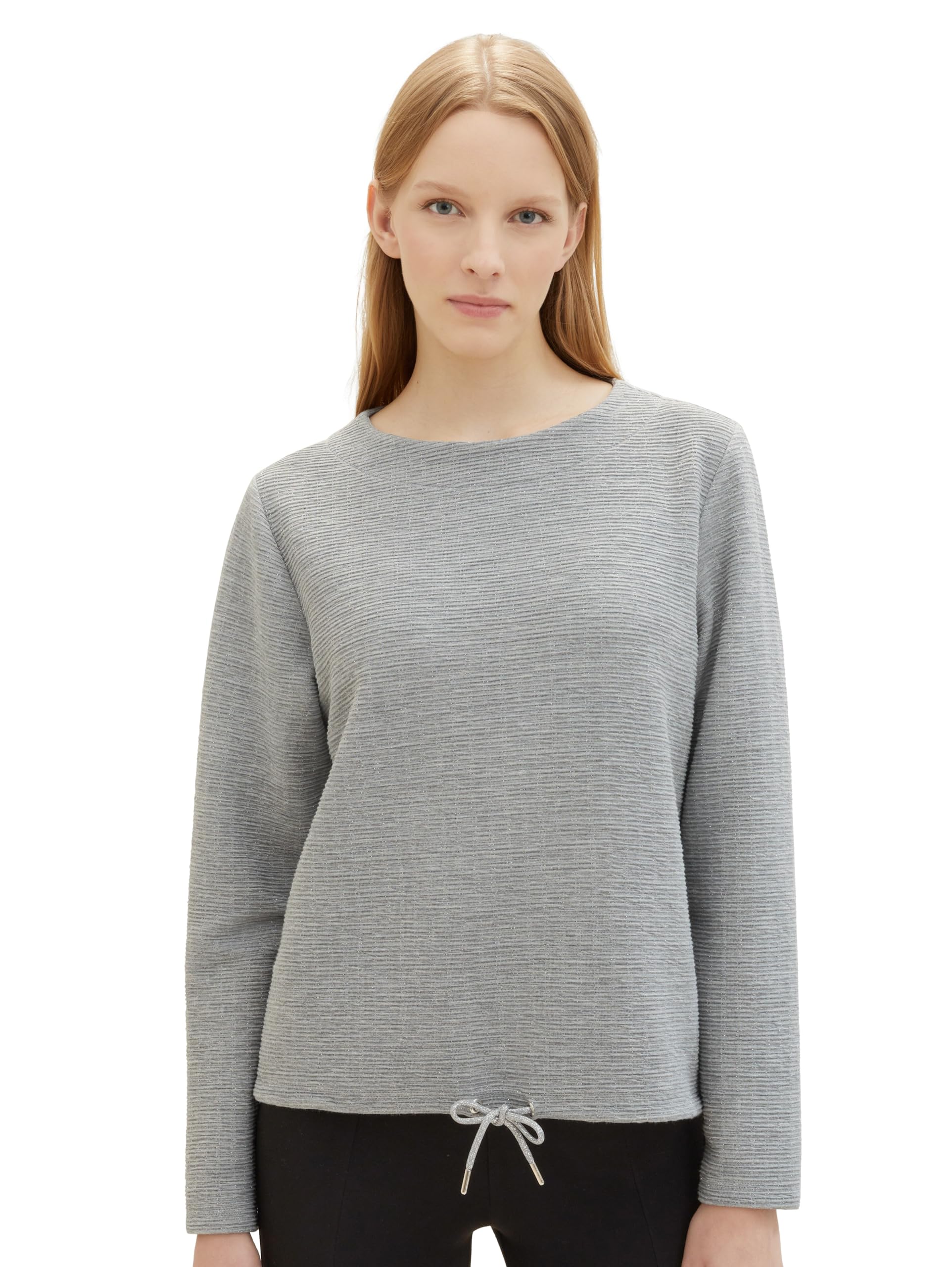 TOM TAILOR Women's sweatshirt, 21373 - Medium Silver Grey Melange, L