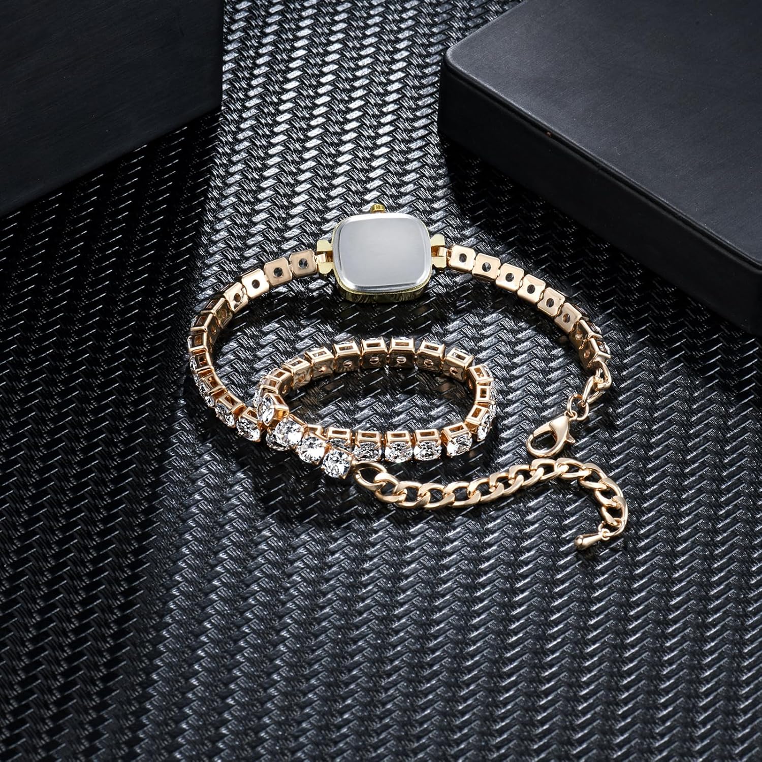 Avaner Women's Square Wrist Watches: Ladies Elegant Multilayer Rhinestones Wrap Strap Analog Quartz Watch - Image 3