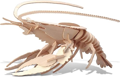 Rompecabezas 3D Rompecabezas de madera de langosta Kit de construcción de modelo divertido juguete educativo único DIY de madera ensamblar modelo