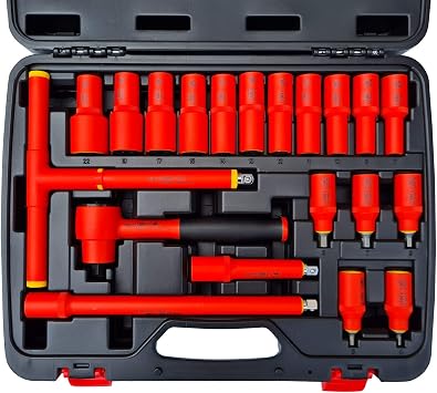 1000V Insulated Metric Socket Set | 20 Piece 3/8 Drive | 5 Hex Bits