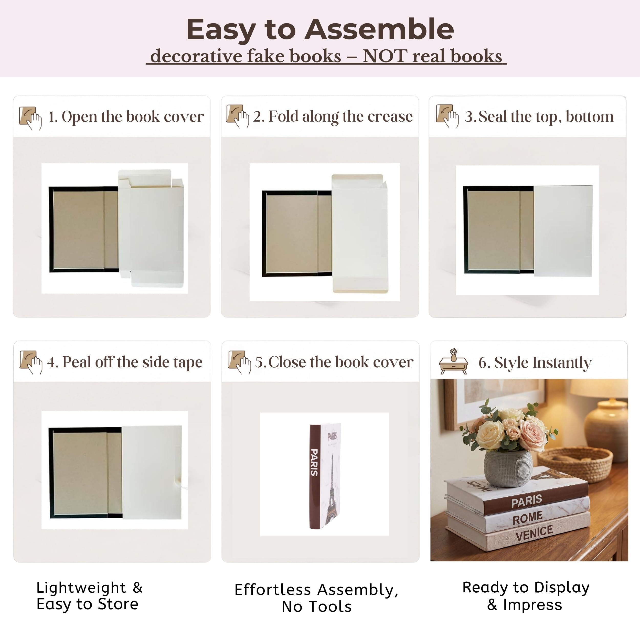 4 Stukken Woondecoratie Decoratieve Boeken, Mode Nep