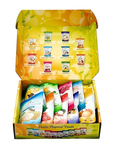 Miniatura 4 de CHAVI Frutas tropicales exóticas liofilizadas  Paquete de 10  Caja de regalo  Sin azúcares añadidos ni conservantes  Sin OMG, vegano, sin gluten