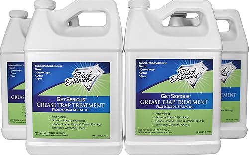 Black Diamond Stoneworks GET SERIOUS Tratamiento para Trampas de Grasa. Abridor de Drenaje Enzimático Comercial, Control de Olores, Enzima para