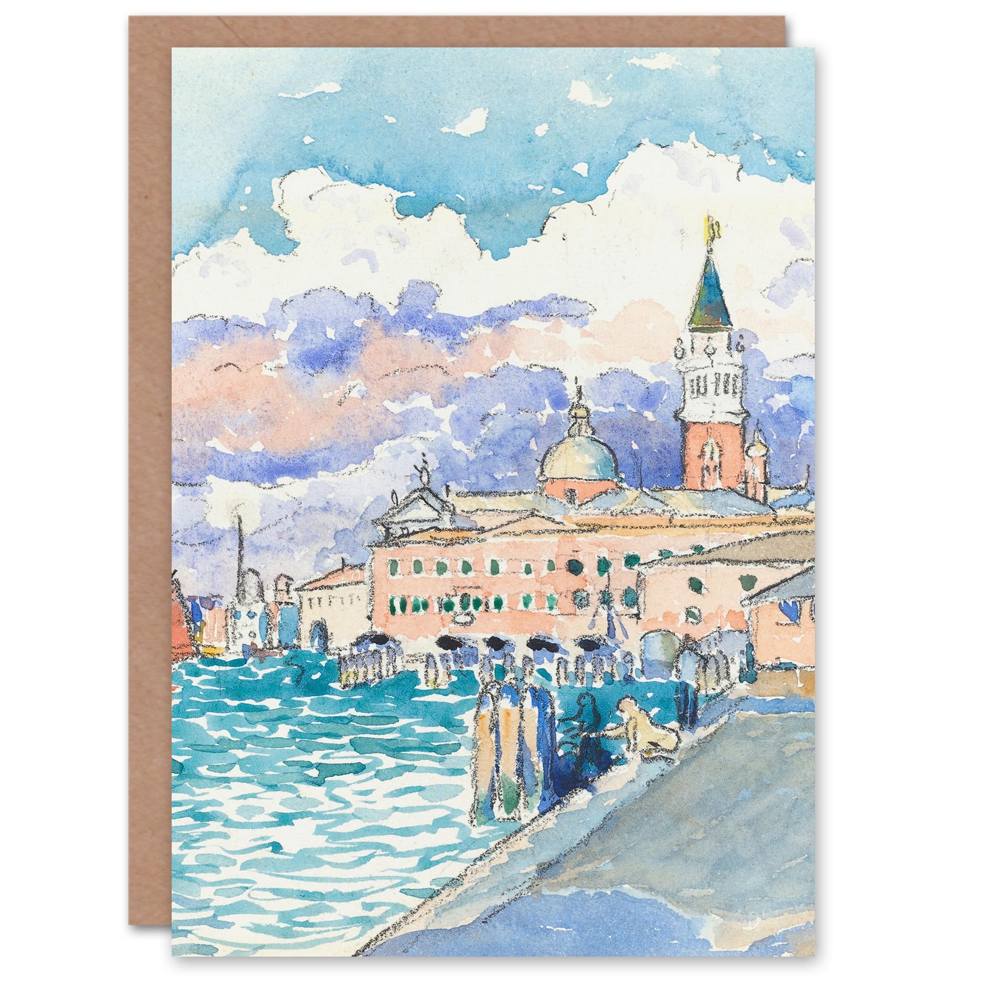 Artery8 Henri Edmond Cross Art Card Venice Grand Canal Watercolour