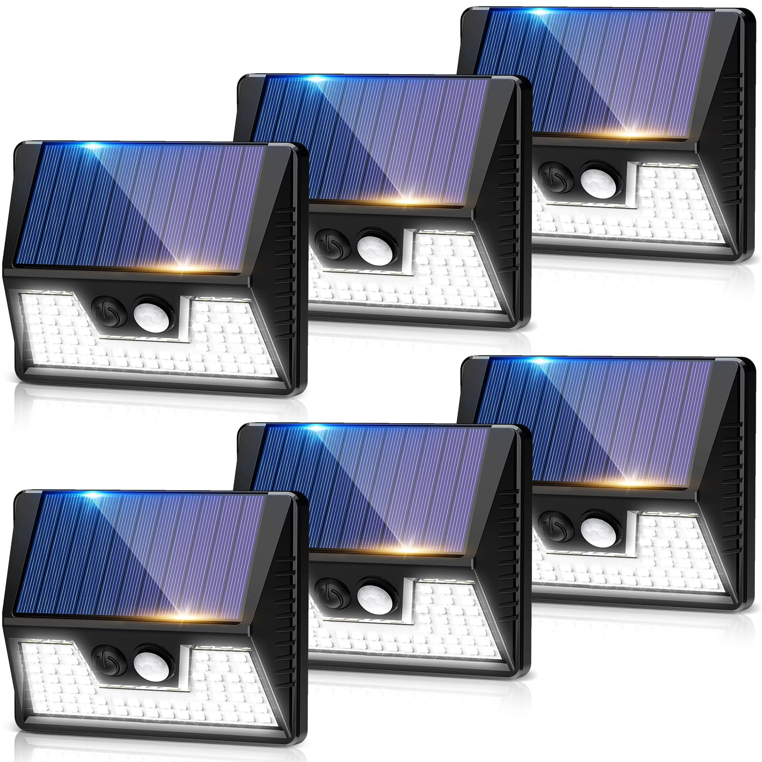 vighep Solar Lights Outdoor Garden, 6 Pack Security Lights Motion Sensor