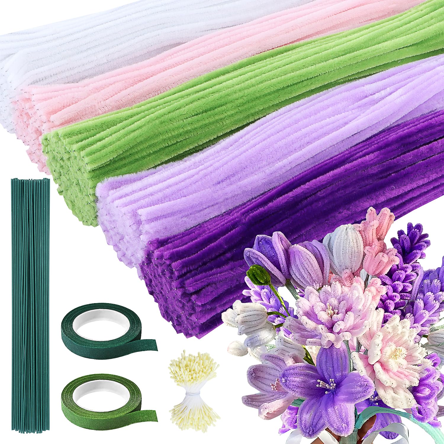 Alambres Chenilla Colores Tulipán Limpiapipas Flores Tulipán Proyectos Limpiapipas Para Manualidades - 330 Piezas Multicolor Para Flores Y Decoración Limpiapipas Chenilla Creativos Flores Artesanales Niños Creatividad