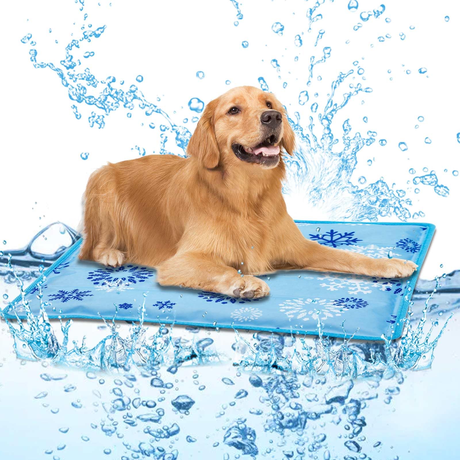 aingycy Dog Cooling Mat Water Injection Pet Cool Pads Dogs & Cats Pet Cooling Blanket for Outdoor Car Seats Beds (Azure, 30 * 19IN)