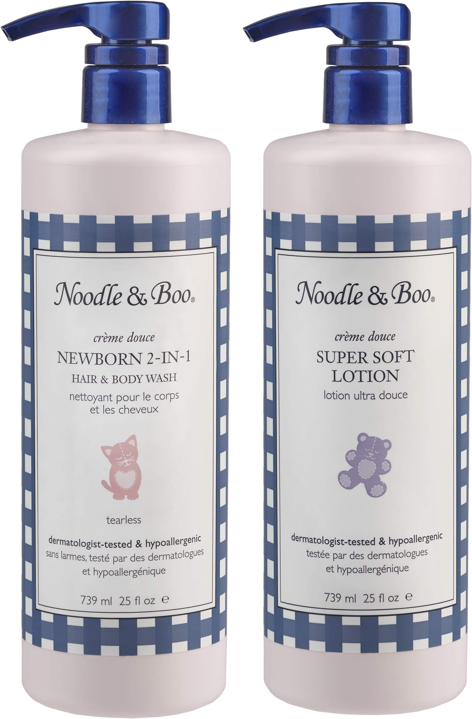 Noodle & Boo 2-in-1 Newborn Hair & Body Wash and Super Soft Lotion Bundle Kit, 25 Fl Oz (Pack of 2)