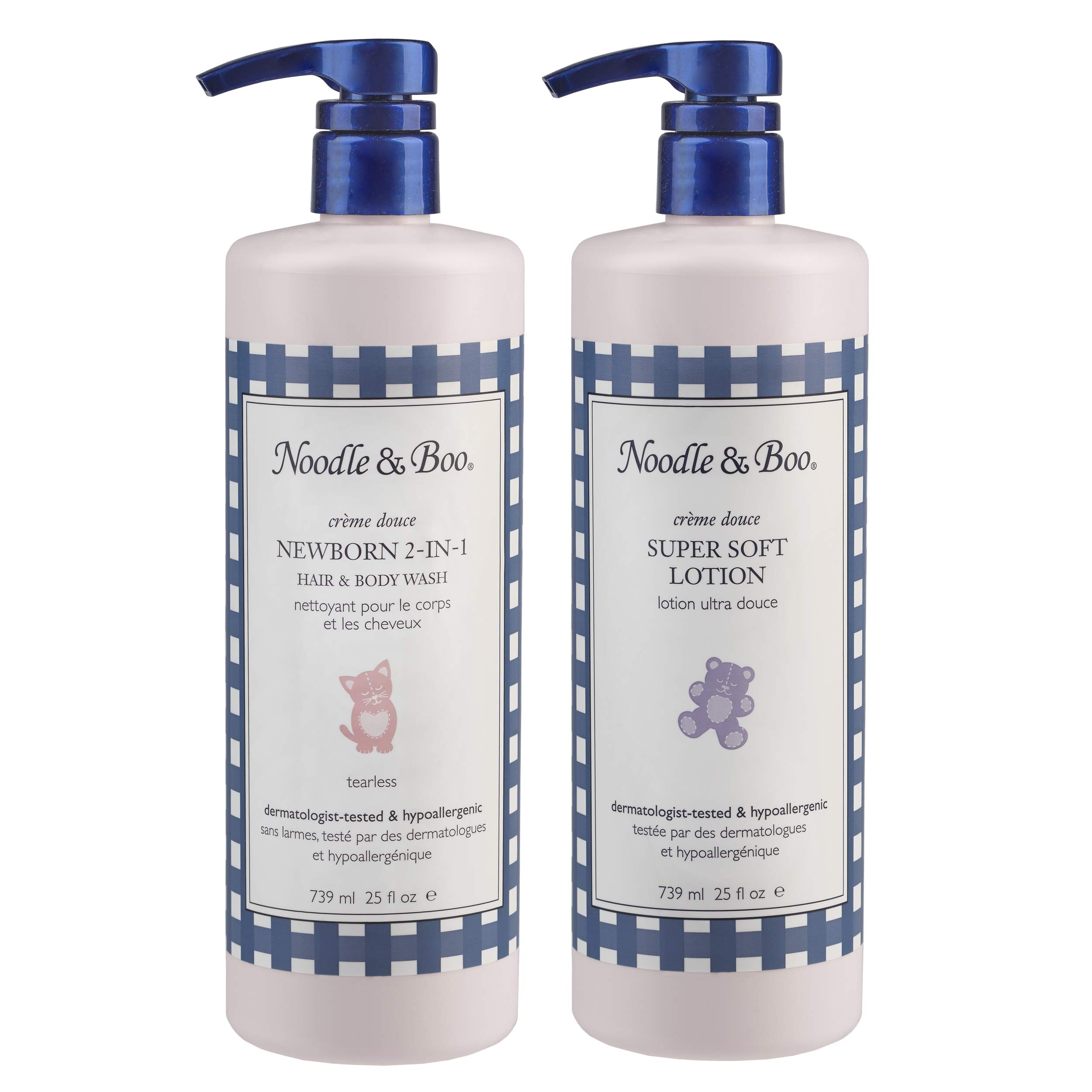 Noodle & Boo2-in-1 Newborn Hair & Body Wash and Super Soft Lotion Bundle Kit, 25 Fl Oz (Pack of 2)