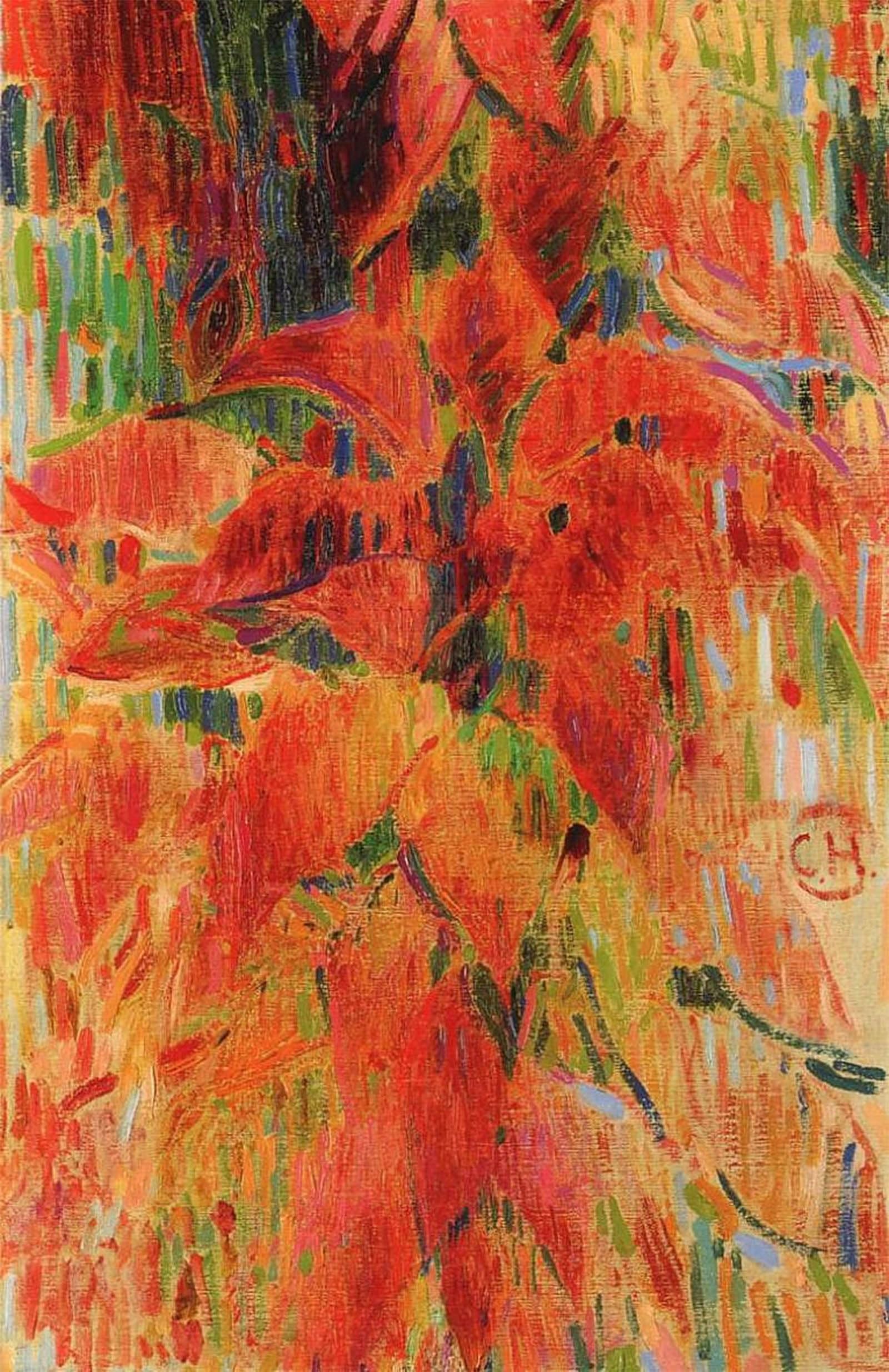 Tableau Bl komposition par Curt Herrmann image sur toile décoration murale 60x90cm