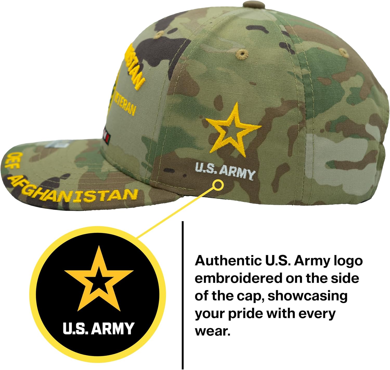 Operation Enduring Freedom OEF Afghanistan Veteran Hat for Men Official Licensed US Army Combat Veterans Cap - Image 4