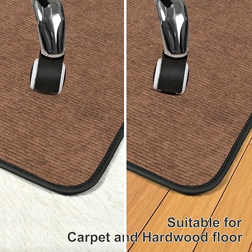 Miniatura 5 de Placoot Tapete de pana resistente para silla de oficina para alfombras y suelos de madera dura, tapete para silla de escritorio para suelos