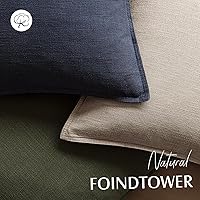 Vista 4 de Foindtower Set of 2, Decorative Linen Soild Throw Pillow Covers Soft Accent Cushion Euro Case Boho Farmhouse Pillowcase for Chair Couch Sofa Bedroom