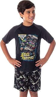 Monster Jam Boys' Pirate's Curse MAX-D Grave Digger Monster Truck Pajama Set
