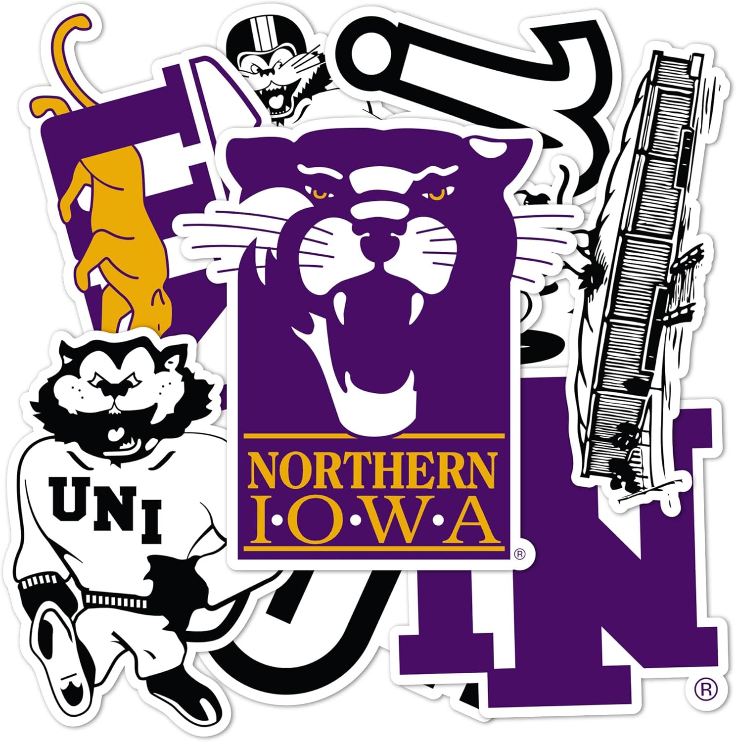 Desert Cactus University of Northern Iowa Sticker UNI Panthers Vinyl Decals Laptop Water Bottle Car Type 2 (T2 Vintage 1)
