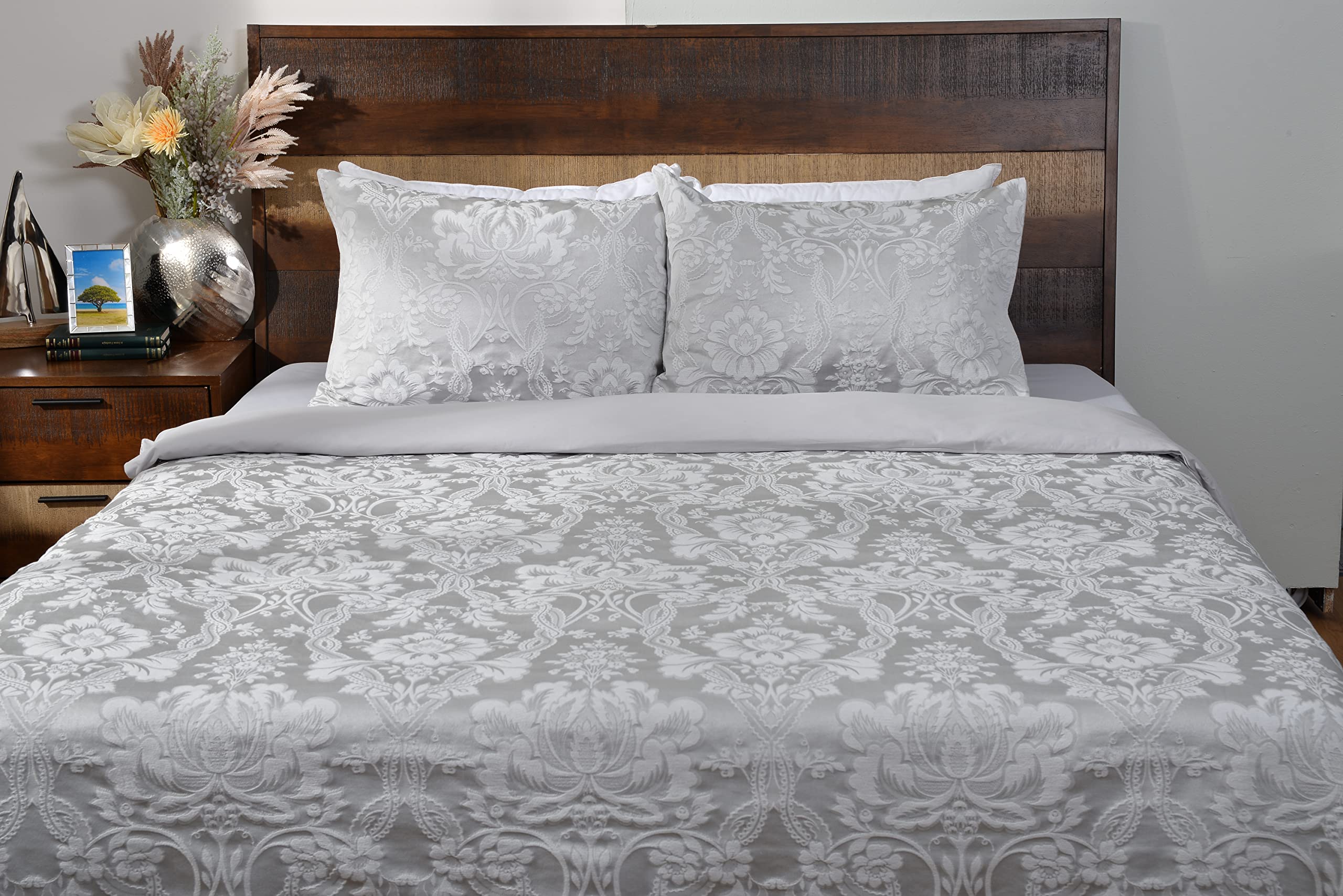 YF41367118 4-teiliges Bettwäsche-Set Audrey 200x220cm grau