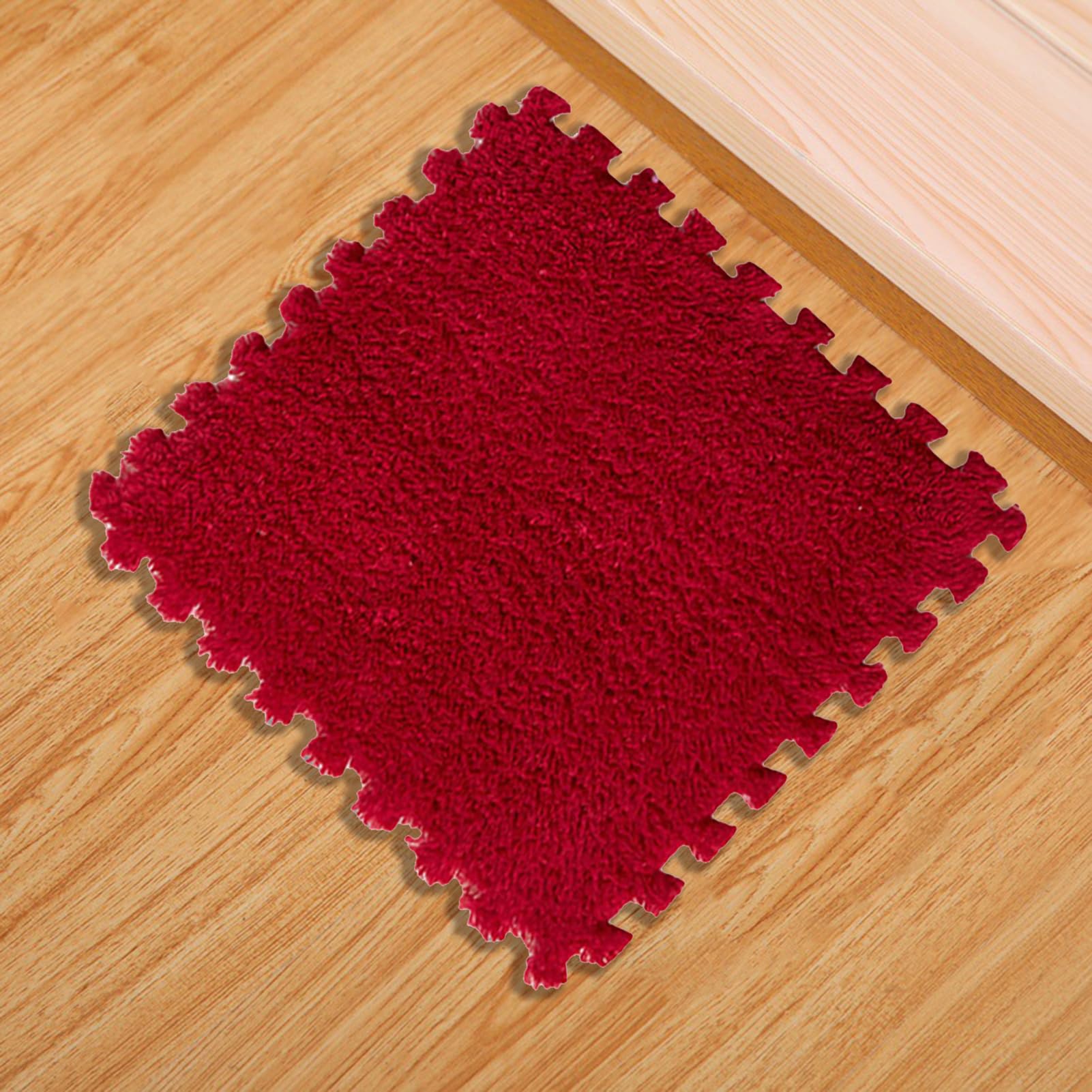Generico Set di 40 tappeti in Schiuma ad Incastro, Morbidi tappeti Quadrati, Morbidi tappetini da Gioco Puzzle, tappetini Rossi per camerette, Sale Giochi e asili Nido per Bambini.