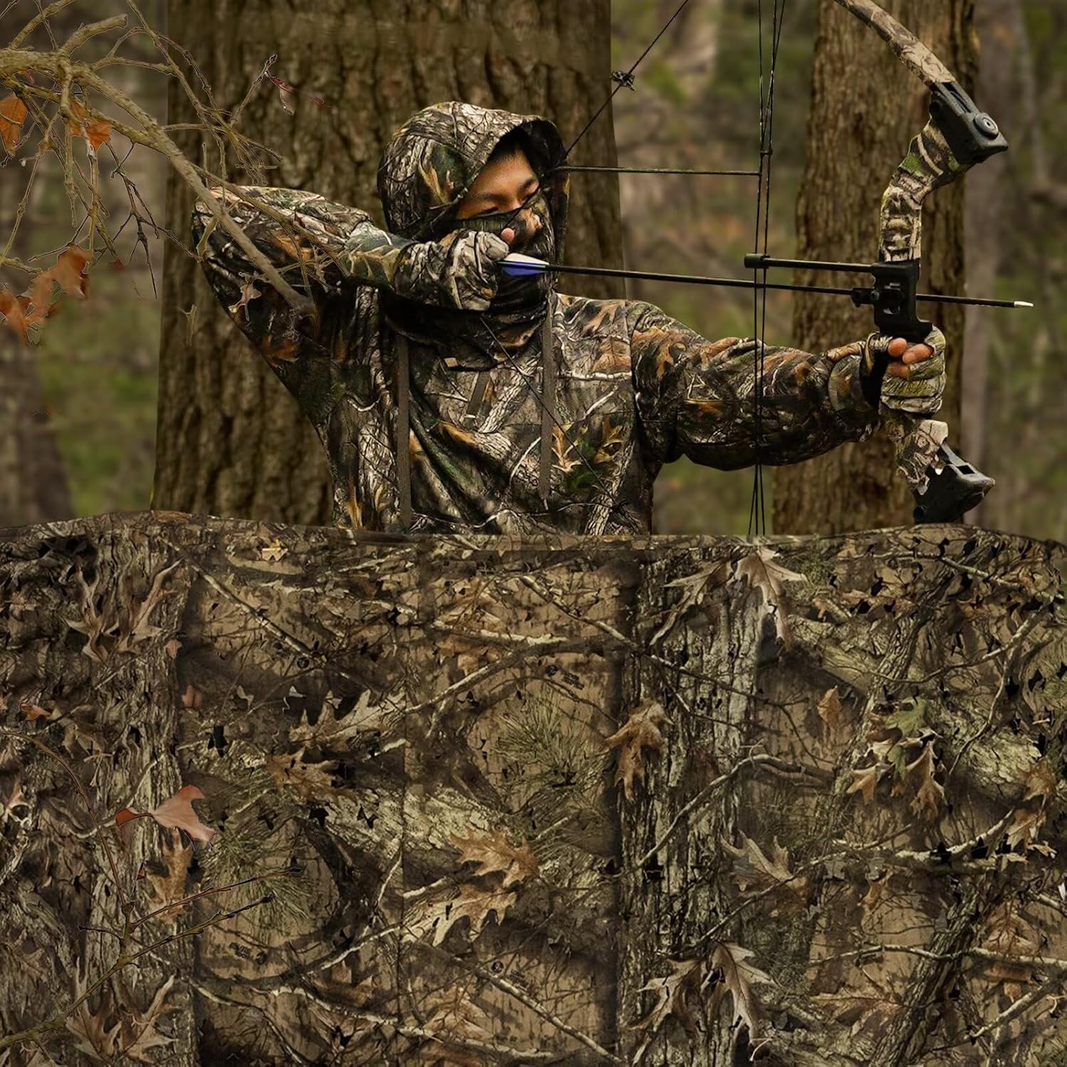 LOOGU Camo Netting, Camouflage Netting Camouflage Net Blinds for Sunshade, Camping, Shooting and Hunting and Many More