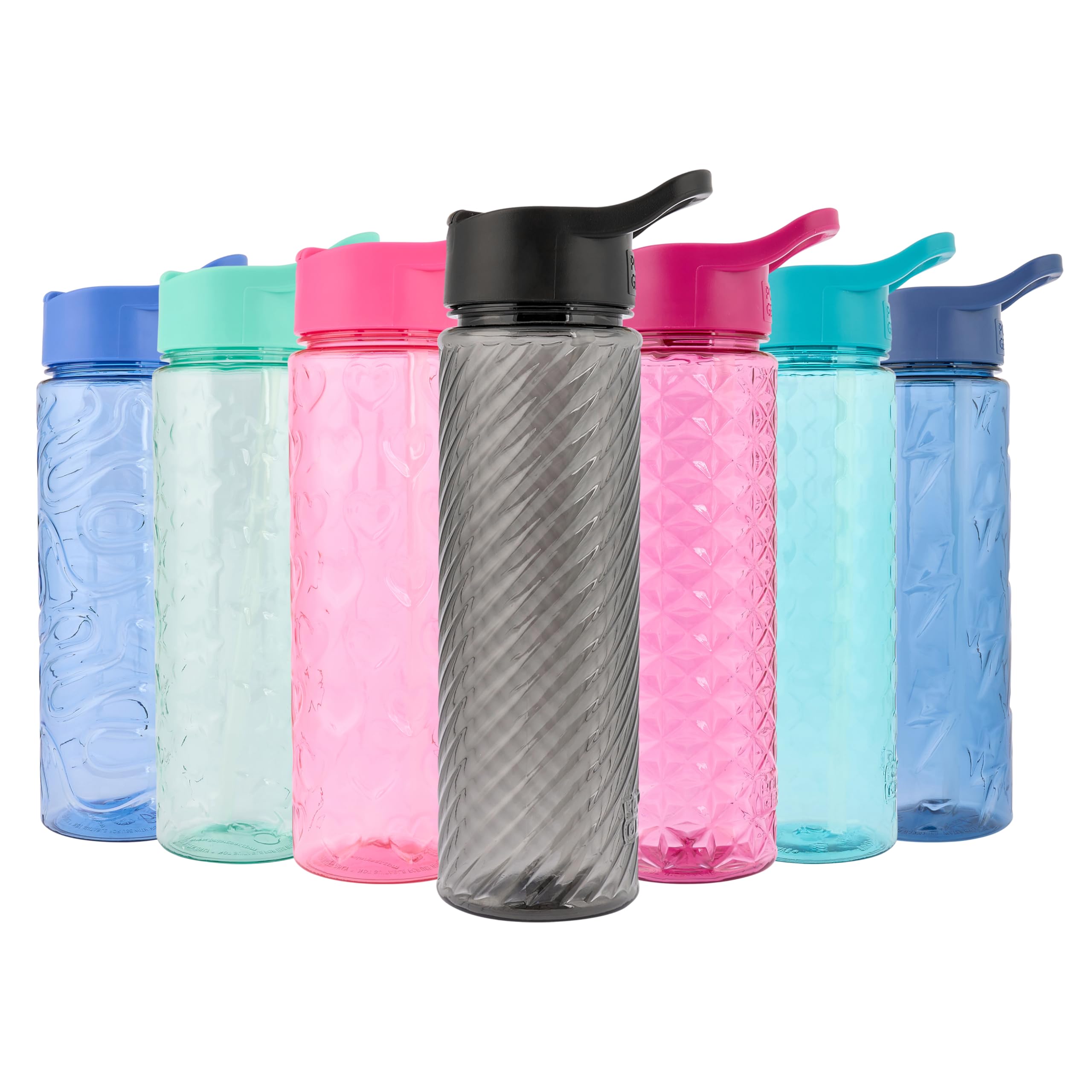 Polar Gear 700ml Ecozen Water Bottle with Fun Textured Designs - Flip-Up Lid, Leak & Spill-Proof, BPA-Free, Easy to Clean