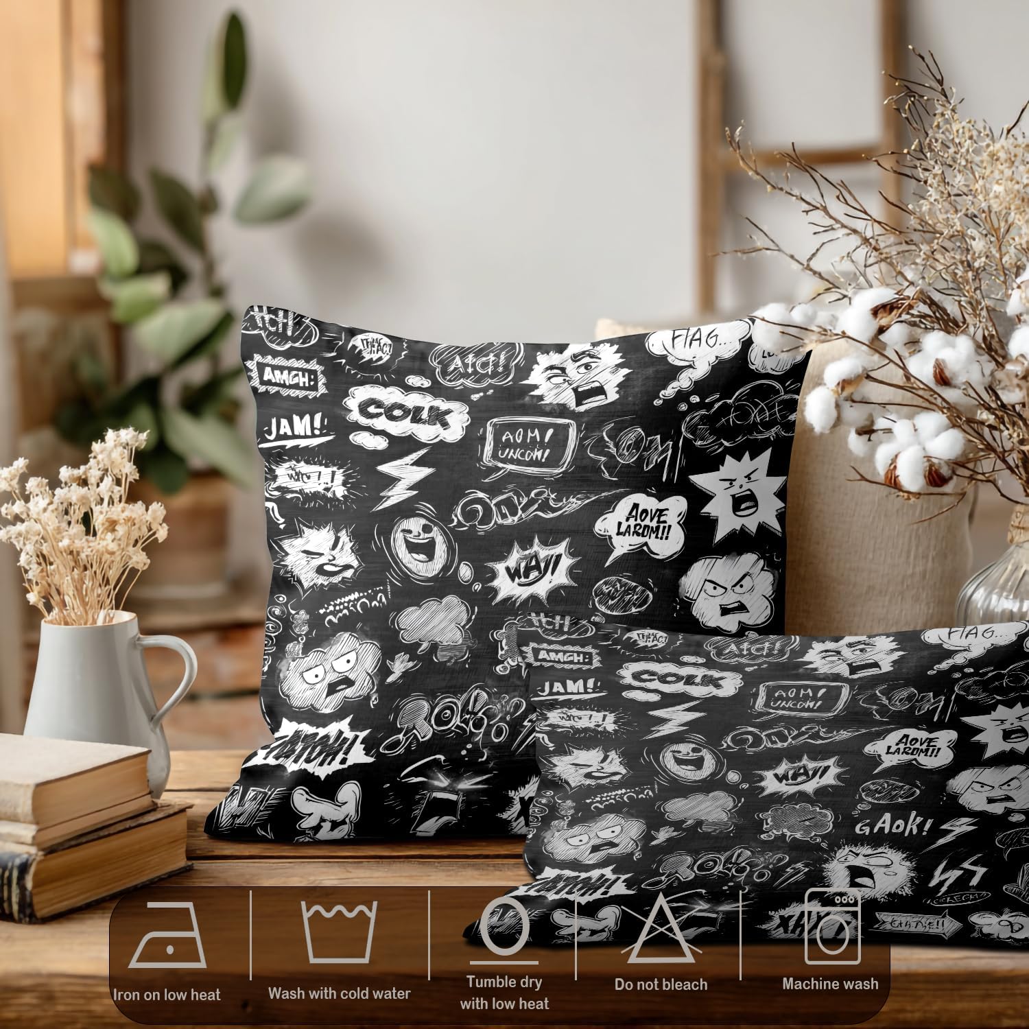 Batmerry Beach Day Ocean View Throw Pillow Covers, Sunny Weather Vacation Time Decorative Pillow Covers Digital Printing Blended Fabric for Couch Sofa Bed Invisible Zipper 20X20 in(Set of 2)