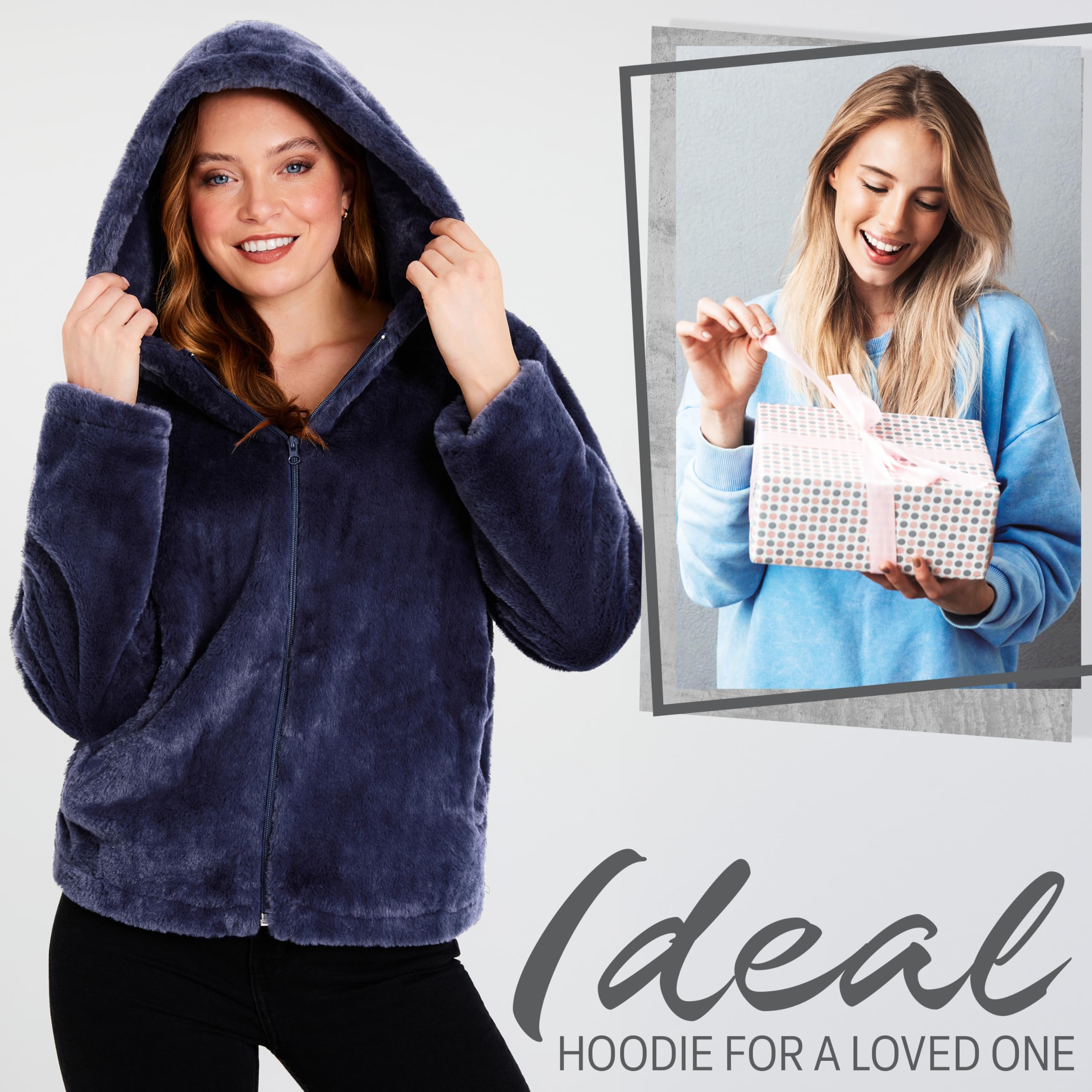 CityComfort Cappotto Invernale Donna con Cappuccio Teddy - Regalo per Donne