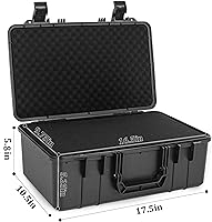 Vista 3 de Estuche de transporte rígido de 17 pulgadas, resistente al agua y caja de almacenamiento con espuma personalizable, caja de herramientas protectora