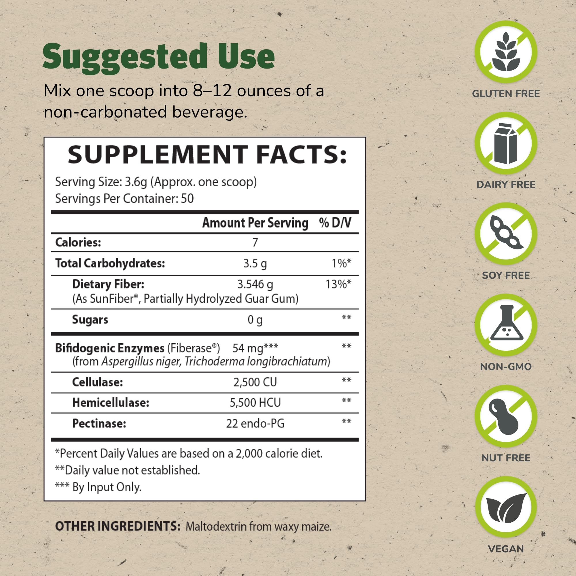 Master Supplements TruFiber - 6.35 oz - Prebiotic Fiber to Help Boost Probiotic Growth - Supports Digestive Health - Vegan, Gluten Free - 50 Servings — Amazon image 2