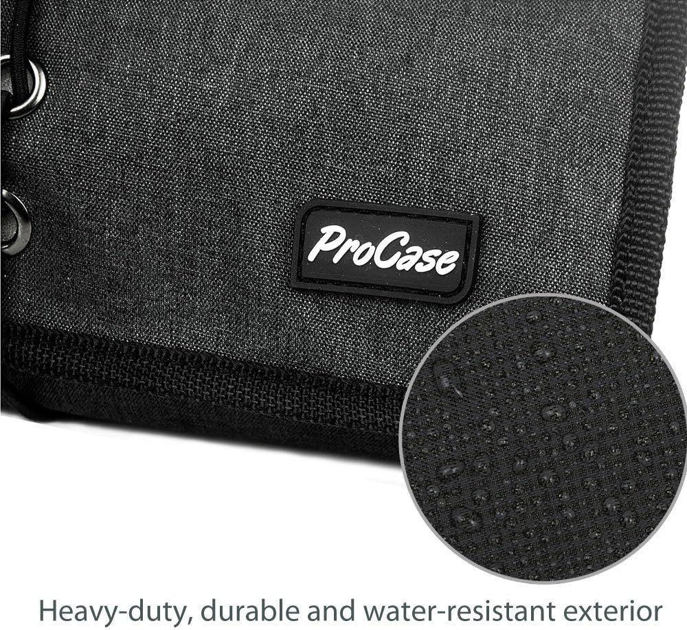 ProCase Accessories Bag Organizer, Universal Electronics Travel Gadgets Carrying Case Pouch for Charger USB Cables SD Memory Cards Earphone Flash Hard Drive –Black : Electronics