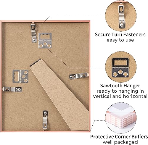 Miniatura 12 de Fun Memories Portarretratos de metal de 16 x 20 pulgadas con paspartú de 11 x 14 pulgadas, acabado de aluminio cepillado, parte delantera de vidrio