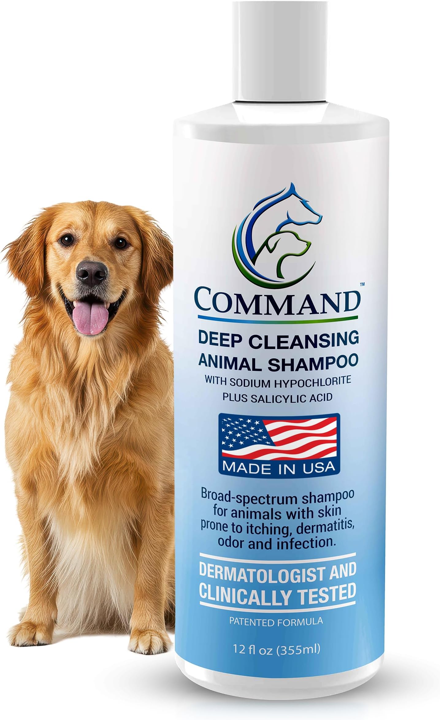 Command Medicated Dog Shampoo for Itchy Skin, Anti-Itch Relief for Allergies and Dry Skin, Healing Soothing Pet Care Formula (12 oz)