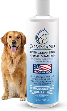 Command Medicated Dog Shampoo for Itchy Skin, Anti-Itch Relief for Allergies and Dry Skin, Healing Soothing Pet Care Formula 12 oz