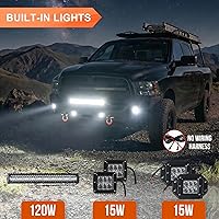 Vista 4 de Parachoques delantero todoterreno para RAM 1500 2013-2018, parachoques delantero de ancho completo 5 luces en D, barra de toro placa de cabrestante