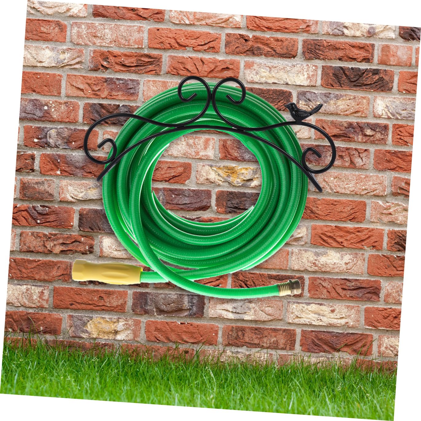 HANABASS Support Mural de Rangement pour Tuyau Arrosage Rack de Stockage Pratique Noir pour Jardin Installation Facile et Décoratif