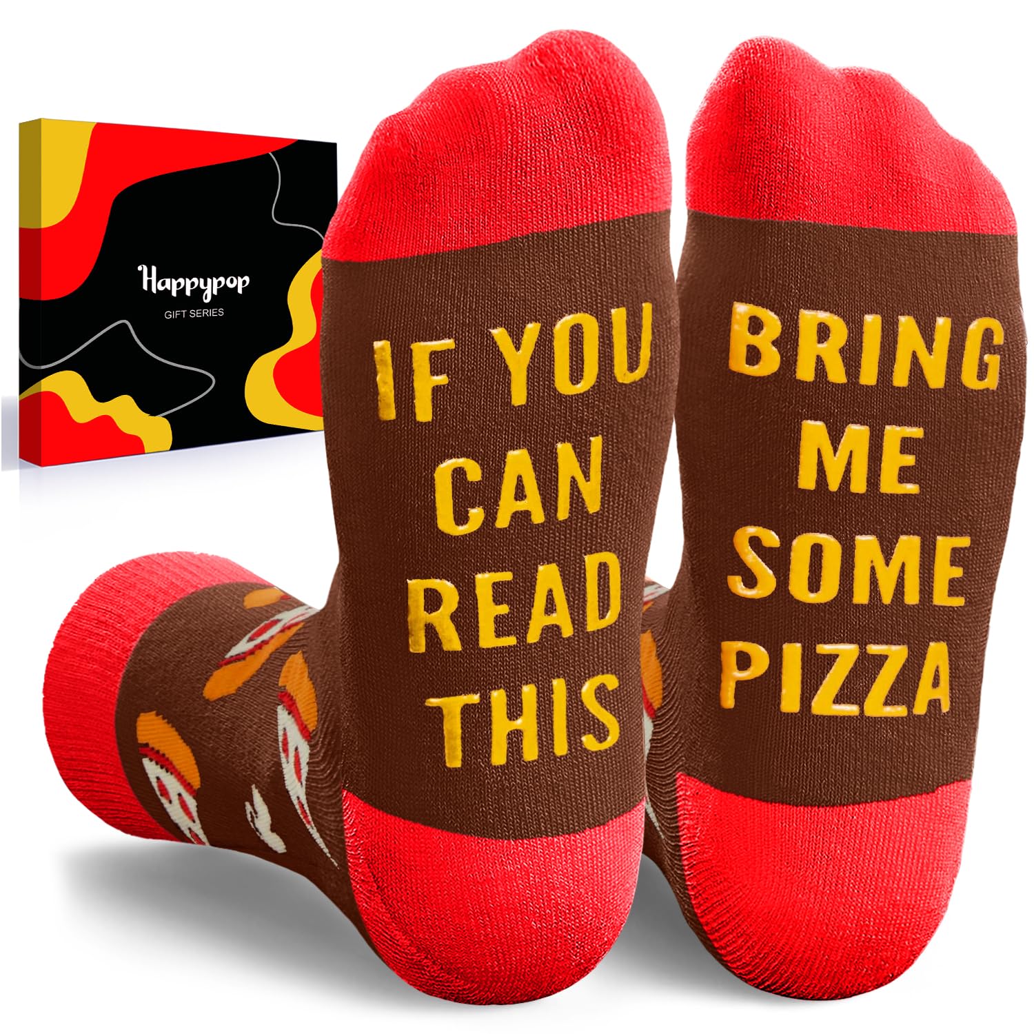 HAPPYPOP Funny Food Socks Men - Women Hot Dog Ramen Taco Gifts, Pizza Socks for Teens
