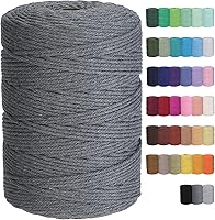 Vista 27 de Cuerda de macramé de algodón de 3 mm, 328 yardas, suministros de macramé de color natural, cuerda de algodón suave para colgar plantas, colgador