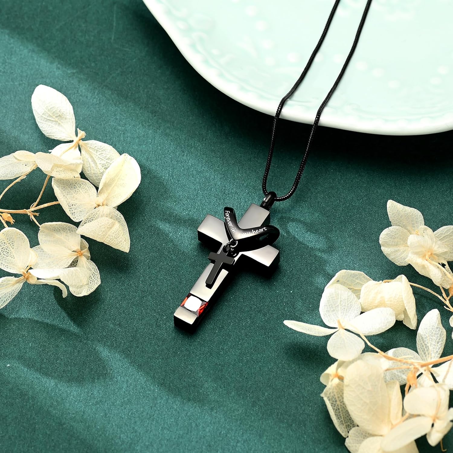 Cross Cremation Jewelry Urn Necklaces Urn Pendant Necklaces for Ashes Memorial Keepsake Pendant for Women Men Gifts With Funnel Kit & Bag - Image 3