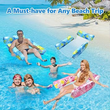 2 Pack Lilo Pool Inflatables with 2 Drink Holders and 1 Air Pump