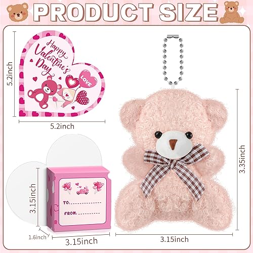 Miniatura 2 de Erweicet 24 piezas de regalos de intercambio de aula para el día de San Valentín para niños, pequeños osos de peluche, animales de peluche,