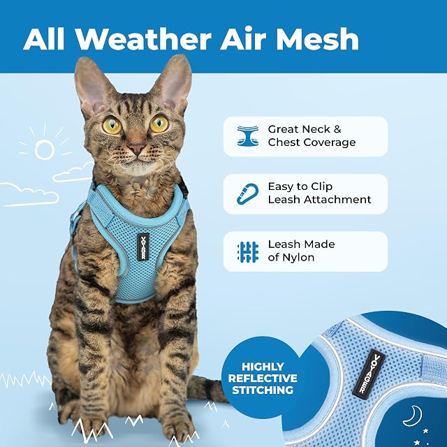 Foto 3 de 8 de Voyager Best Pet Supplies - Juego de arnés y Correa para Gato a Prueba de Escapes, con Costuras Reflectantes…