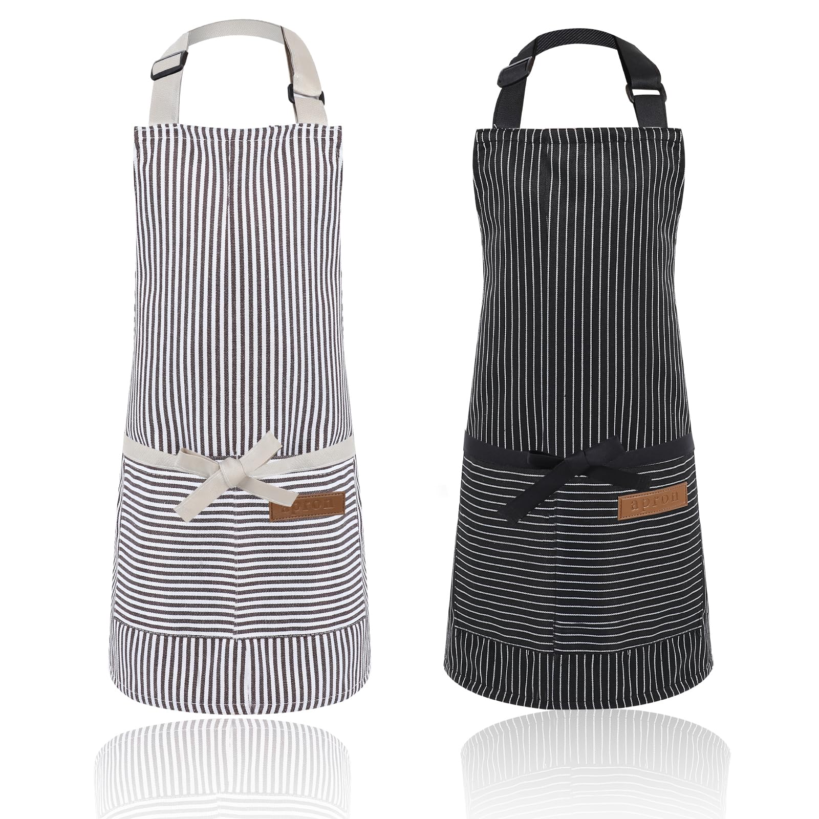 Delantal infantil de 2 piezas con 2 bolsillos ajustable para niños de 6 a 12 años, delantal ajustable para niños, delantal impermeable para cocina, cocina, hornear, pintar fiestas