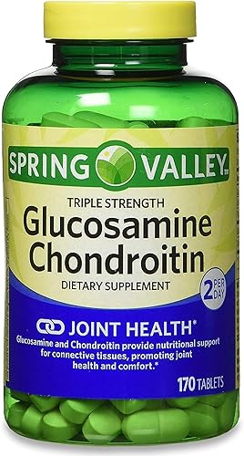 Suplemento de condroitina de glucosamina de triple fuerza, 170 unidades, salud de las articulaciones, apoyo óseo, sin glutencolores artificiales,